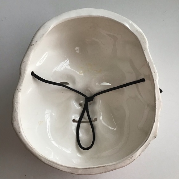 Pier One SET OF 3 White Ceramic Wall Art Masks Japanese Daikoku & Enosis Vintage - Picture 9 of 16